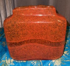 Habitat TANGELO ORANGE BUBBLE GLASS VASE 19.5cm