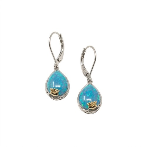 Celtic blue mist claddagh drop - claddagh,