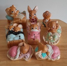 Collection Bundle of 8 Pendelfin Rabbit Vintage Figurines