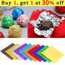 100pcs Chocolate Foil Paper Aluminum Wrappers Candy Sweets Package Wedding Decor