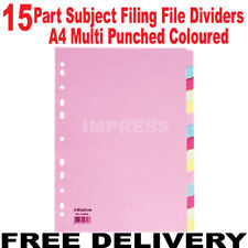 15 PART SUBJECT FILE DIVIDERS FILING MULTI PUNCHED A4 PREMIUM QUALITY 15 PART  