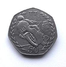 1982 isle man 50p coin - tt,