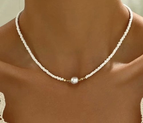 Elegant white and gold - and, pearl