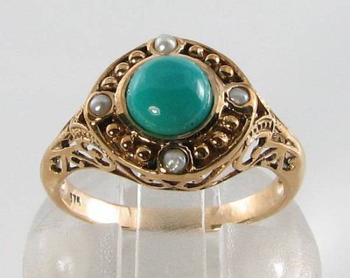 9ct gold persian turquoise - ,