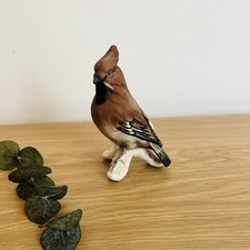 Goebel W. Germany Porcelain Bird Figurine Waxwing Hand Painted Vintage