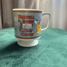 Vintage 1970's MAXWELL HOUSE Porcelain Footed Coffee Cup Footed Mug