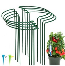 16Pack Half Round Garden Plant Support Stakes, Metal Bow Type Flower Supports