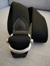 Mulberry Silver Buckle Black Leather and Textile Belt 70cm/28" Urban Style 