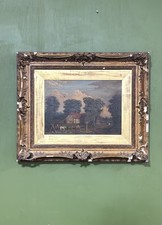 British School 19th Century Oil Painting English Country Scene Farm Horses