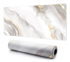 Extra Large Gaming Mouse Mat Non Slip 90cm X 40cm Marble Effect Design