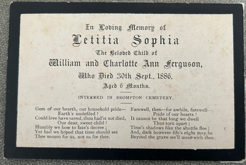 Victorian mourning card - mourning,