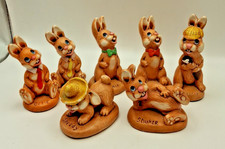 Moorcraft Stoneware Rabbit Bundle of 7 Figurines Hand Painted Made In UK G700