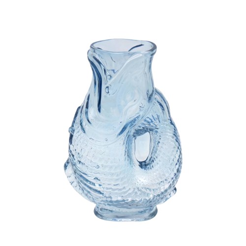 Glass fish flower vase 20cm - flower,
