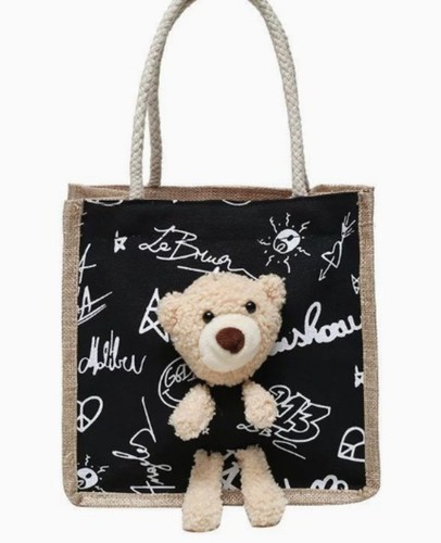 Jute tote bag size - jute, small