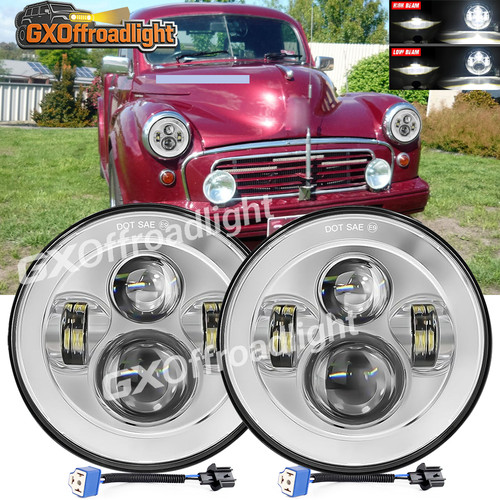 Pair chrome inch round - pair, 7"inch