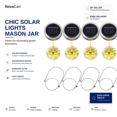 Solar mason jar lights - jar,