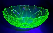 Art Deco Uranium Glass Footed