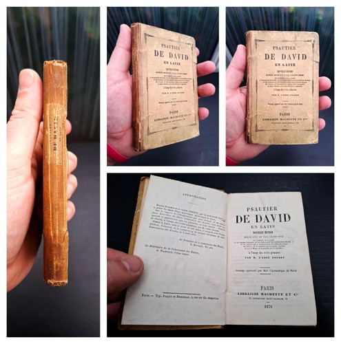 1876 rare latin psalter book - rare,