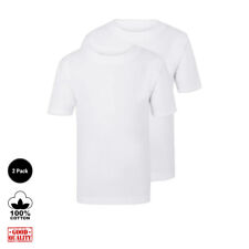 Kids Boys Girls Children 2 Pack T-Shirts Plain School Sports PE Top