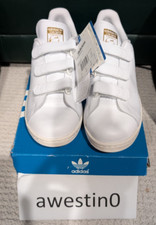 DS Adidas Stan Smith CF White & Gold Metallic S75188 Size 10