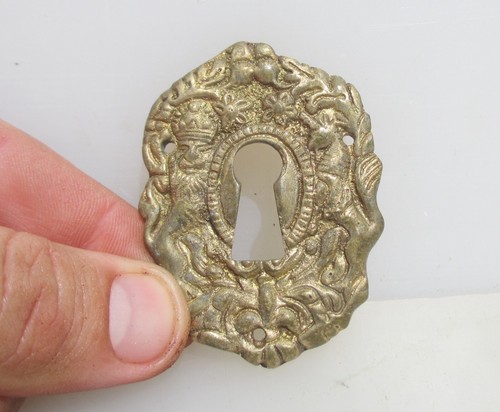Vintage brass keyhole cover - vintage,