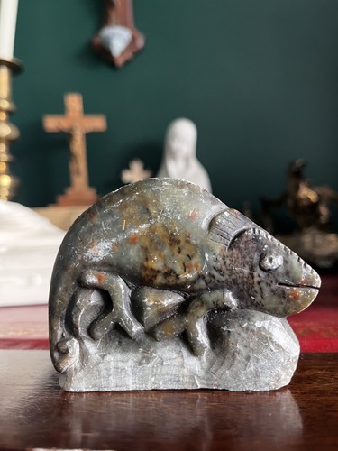 Vintage hand carved soapstone - vintage,