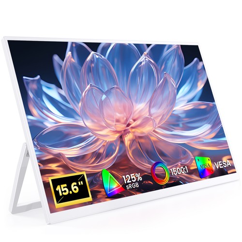 White portable monitor - white,