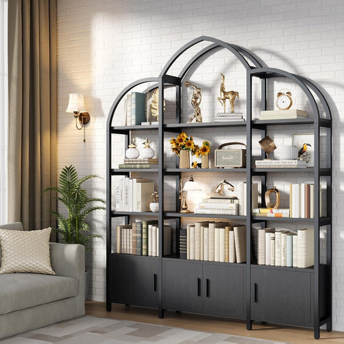 Tall arched bookshelf and - bookshelf,