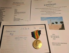 WW1 Victory Medal, Pte Singleton, 2/4th Loyal North Lancashire Regiment, Preston