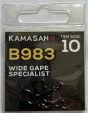 KAMASAN B983 EYED BARBED HOOKS - All Sizes available & 89p P&P