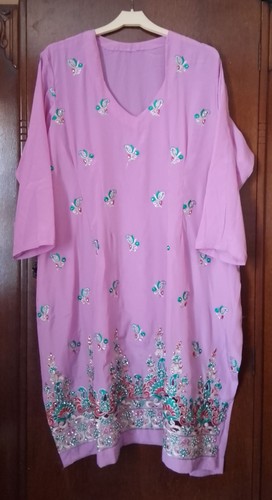 Pink nylon asian dress - asian,