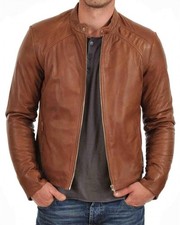 New Mens Leather Jacket real