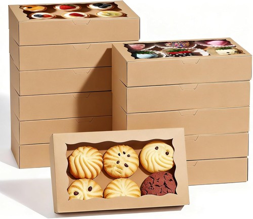 Pcs kraft cookie boxes with - kraft,