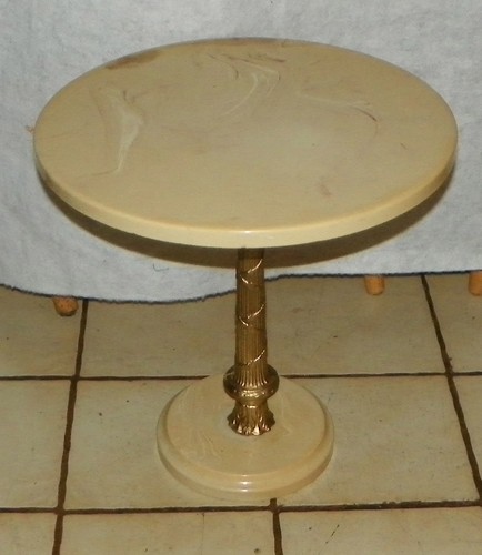 Brass marble plant stand - brass,