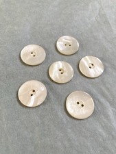 6 x natural shell buttons mother of pearl MOP  vintage buttons 22mm