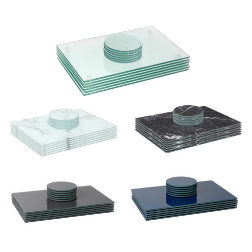 12pc glass placemats round - 12pc,