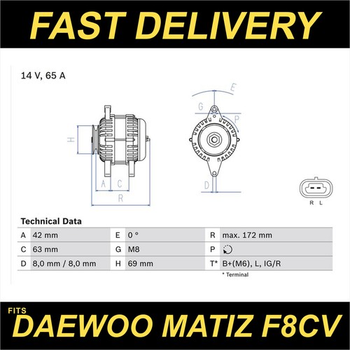 Bosch alternator fits daewoo - bosch,