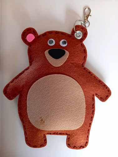 Brown felt bear - felt,