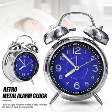 Super Loud Alarm Clock Twin Bell Alarm Clock Non Ticking Quartz with Night Light