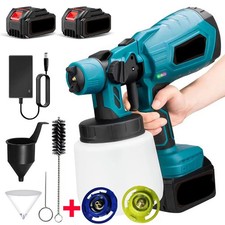 2 Battery Cordless Paint Sprayer Fence Wall Airless 21V HVLP Spray Gun UK Stock