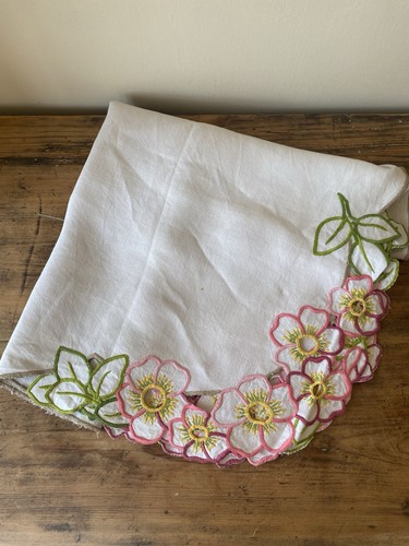 Vintage linen tablecloth - vintage,