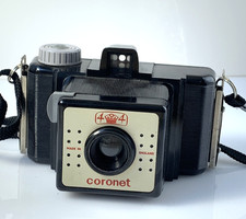 Coronet  4-4 Bakelite 127 Film Camera & Canvas Case Vintage Decorative Collector