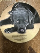 Danbury Mint 22ct Gold Accents Someone To Comfort Black Labrador Plate 20cm