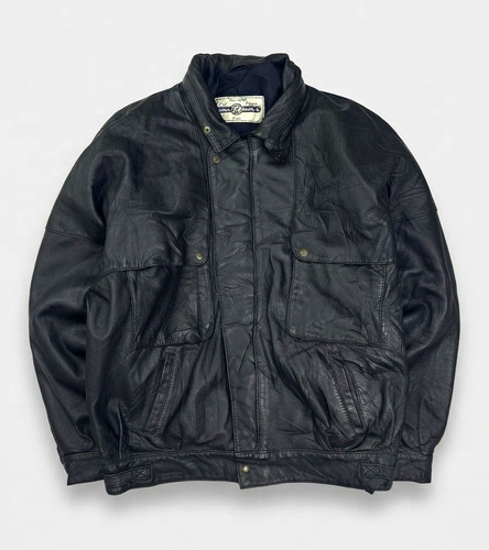Vintage 90s black real - vintage, leather