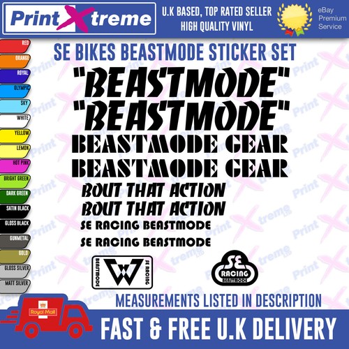 Beastmode bmx vinyl decals - beastmode,