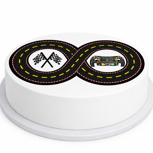 Edible racing track cake - racing,