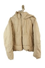 ZARA Beige Faux Leather Puffer