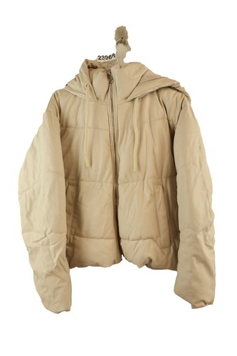 Zara beige faux - leather, puffer