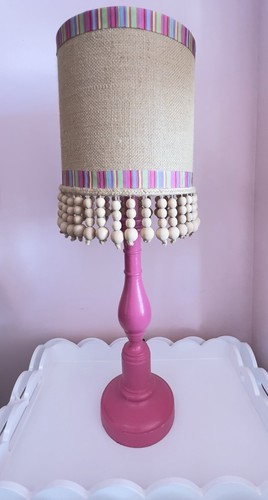Custom lamp tall - lamp, burlap