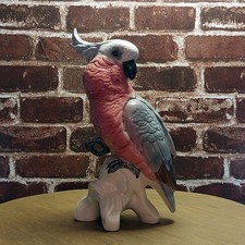 Beswick 1818 Cockatoo – 29.2cm Pink/Grey Gloss, Albert Hallam, Restored Crest